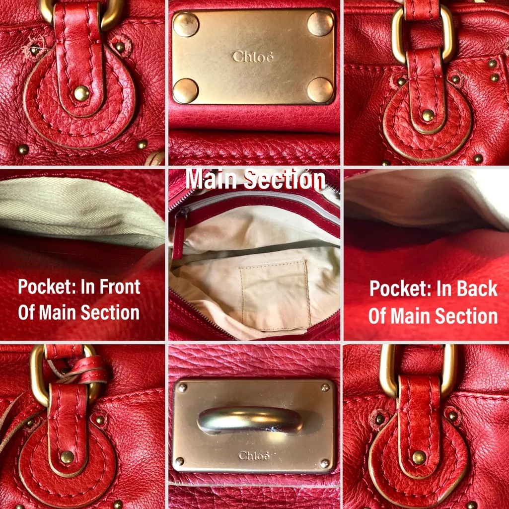 CHLOE Paddington Lock and Key Small Red Leather Padlock Bag With Dust Bag - Image 16