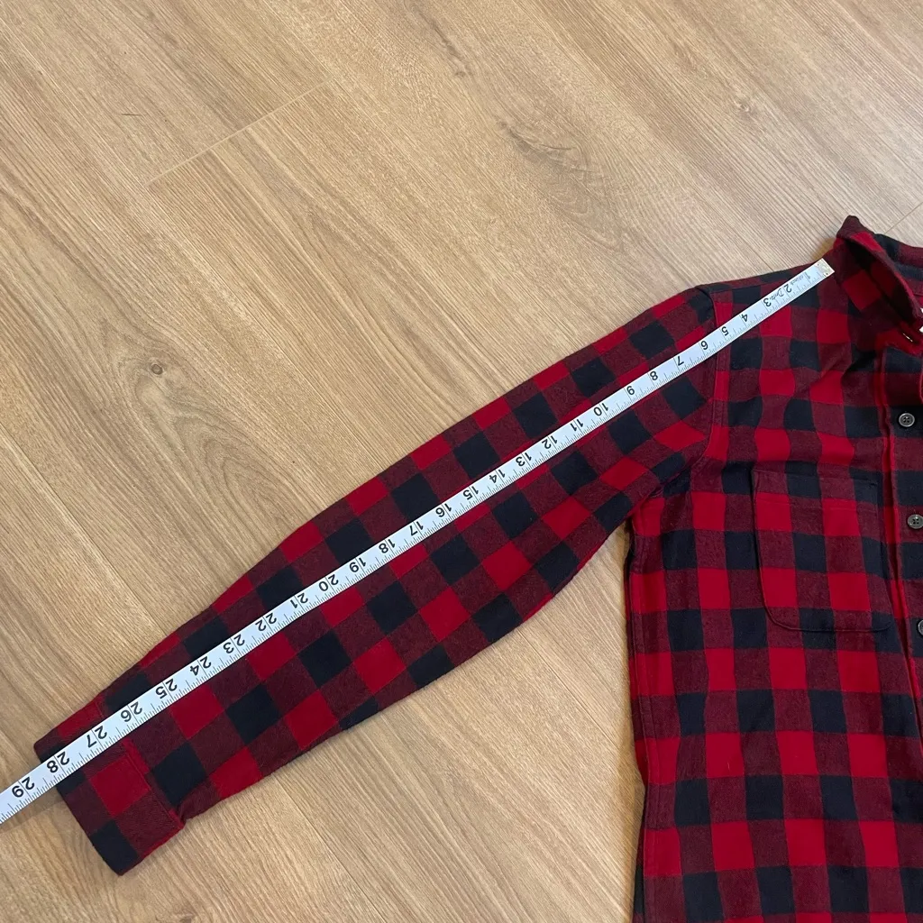 L.L. Bean Relaxed Fit Plaid CottonFlannel Shirt sz XS. Cozy warm cottage Red - Image 6