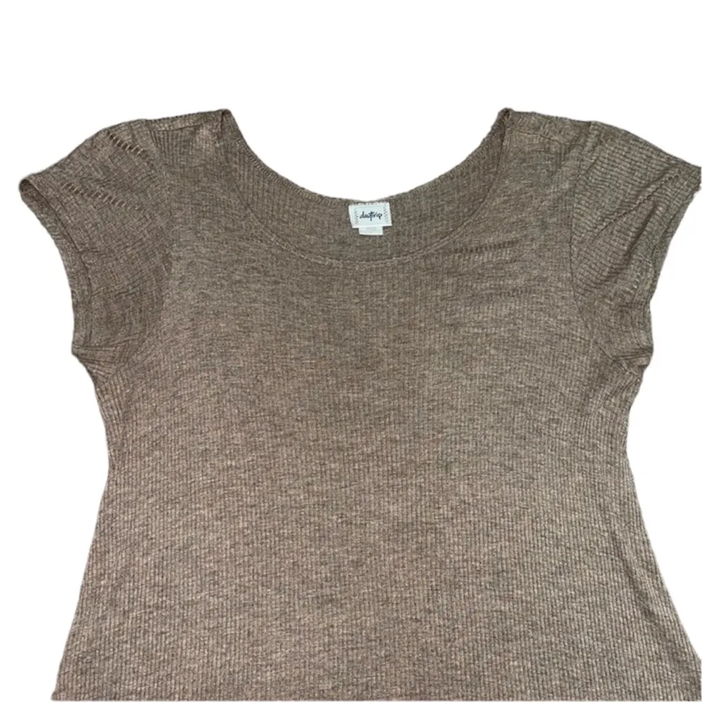 Daytrip Milange Brown Ribbed Swing T-Shirt Dress - Image 6