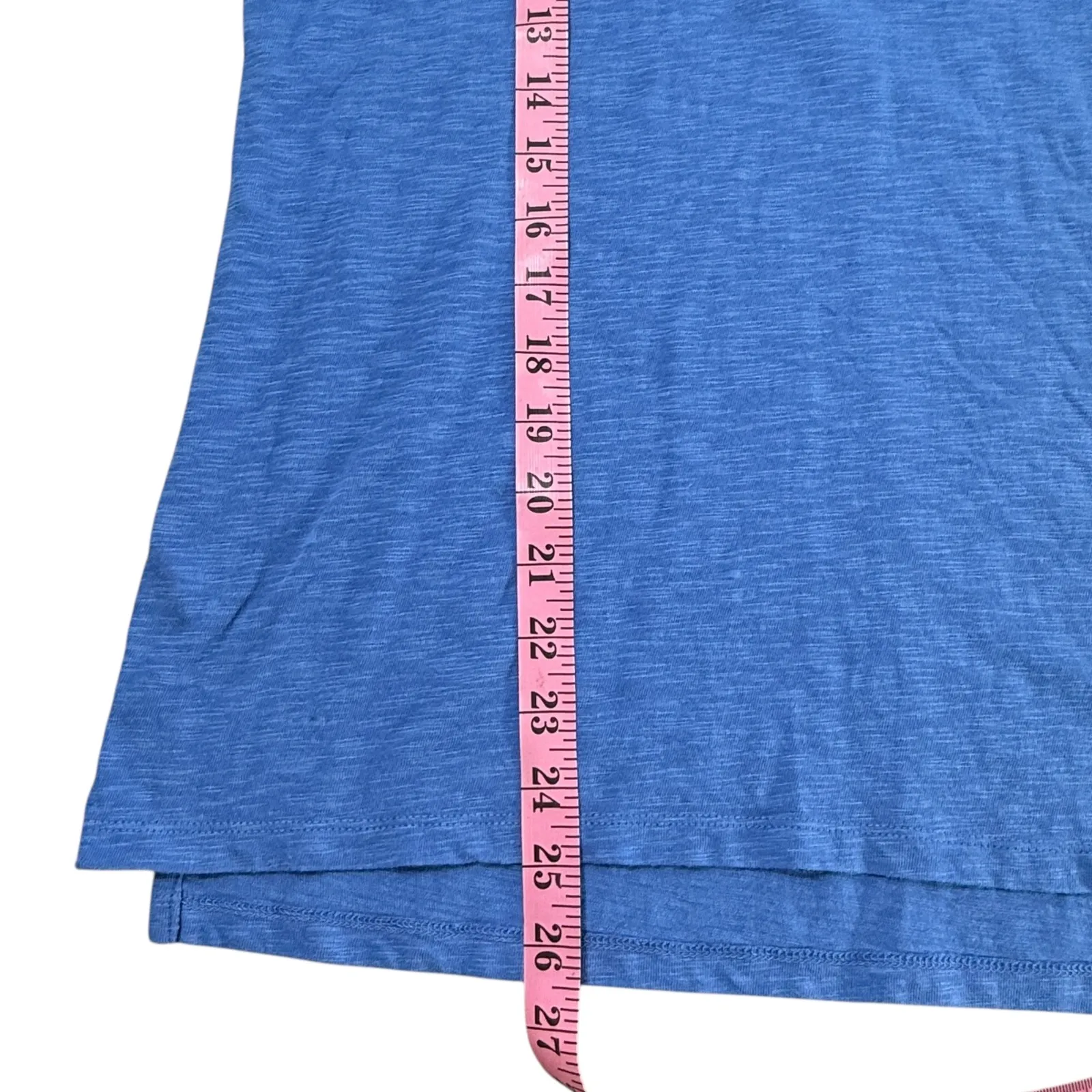 Talbots XL Roll Cuff Johnny Collar Short Sleeve Collared Polo Womens Blue V Neck - Image 4