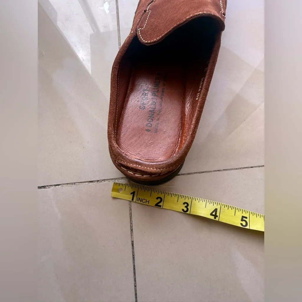 Donald J. Pliner Sport Shoes Unisex 8 M Brown Mules Made in Italy Vibram Soles - Image 4