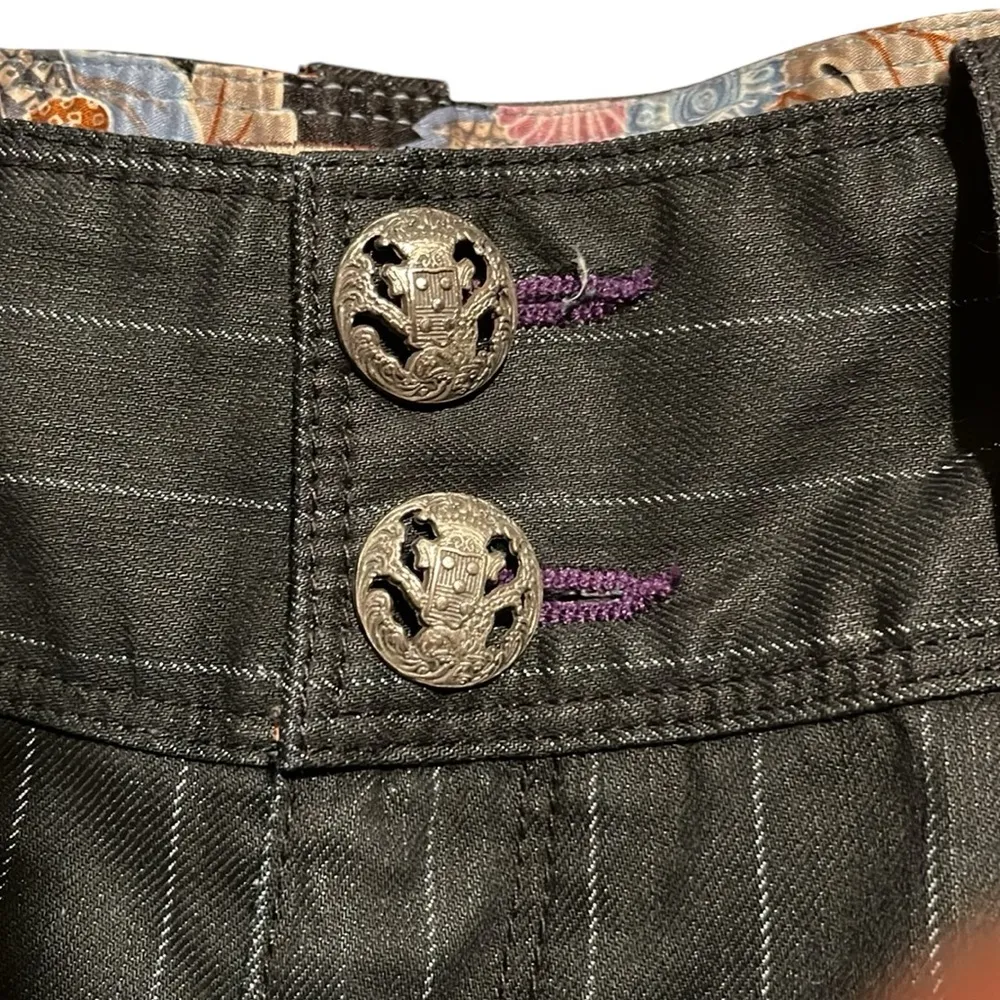 RICH & SKINNY Women's SIZE 24 Black Pinstripe wide leg slacks high waisted - Image 5