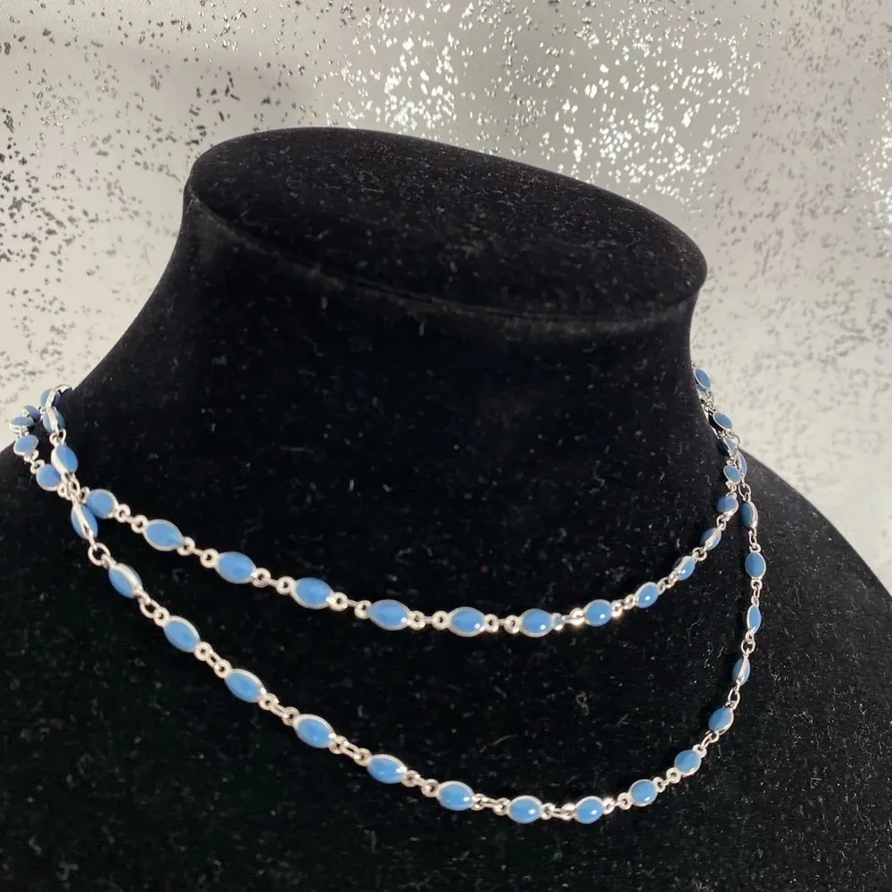 🆕 Simply Vera Wang Blue & Silver Layered Necklace - Image 3