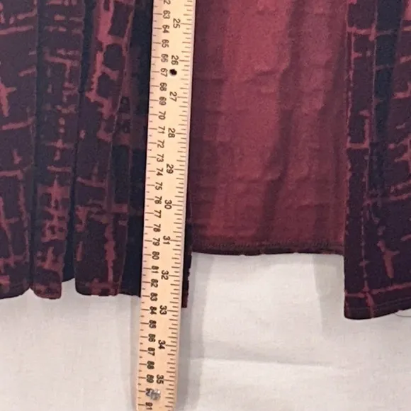 Susan‎ Graver Cardigan 1X Maroon Velvet Burnout - Image 11