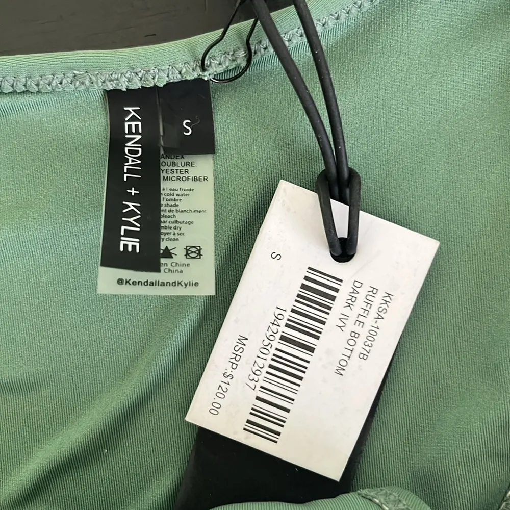 KENDALL + KYLIE Ruffle-Trim Dark Ivy Bikini Set - Image 4