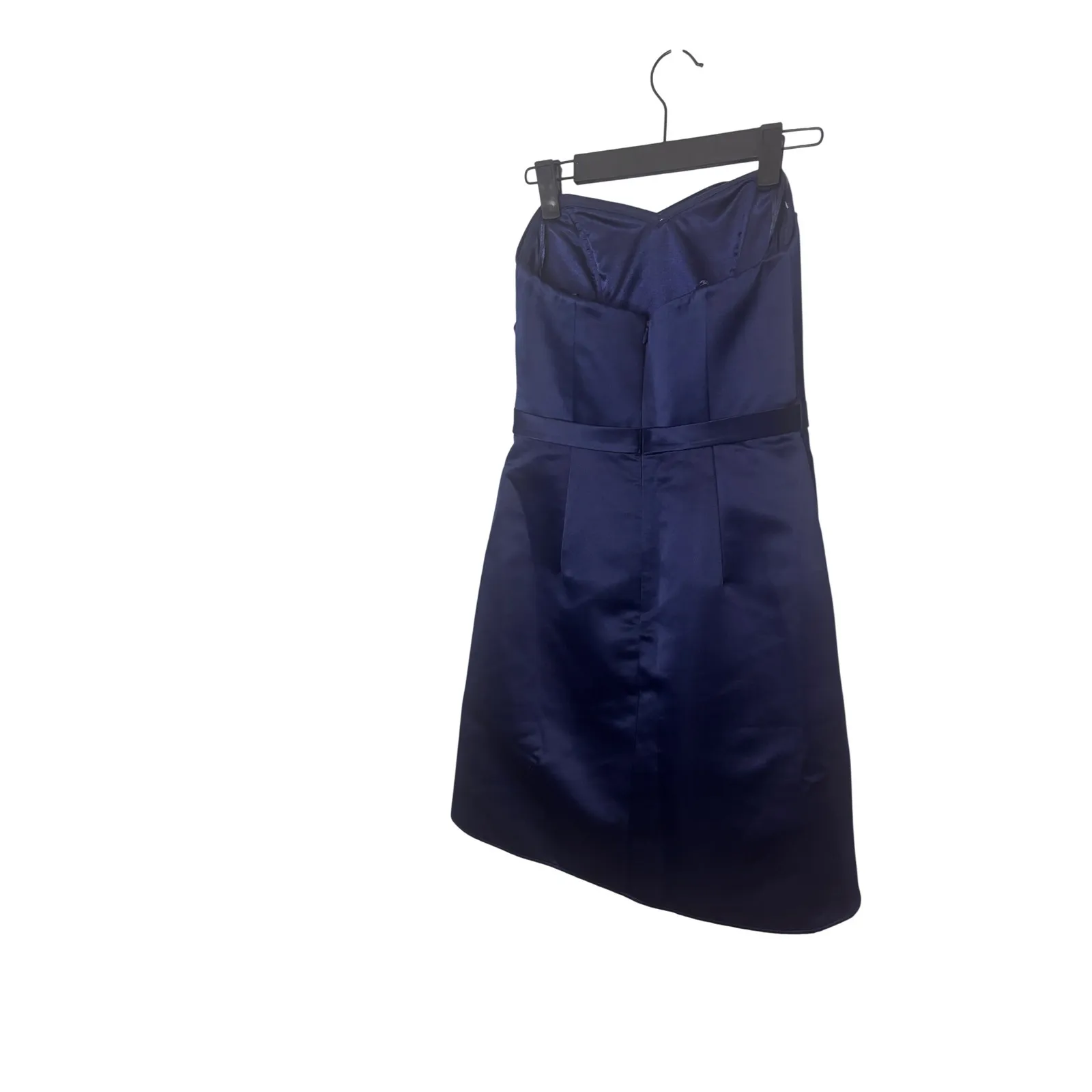 ABS by Allen Schwartz Navy Blue Strapless Satin Cocktail Dress Size 0 Prom HOCO - Image 4