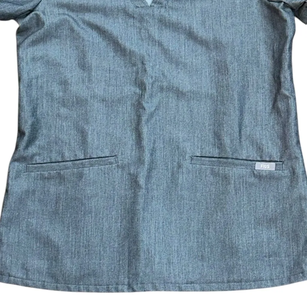 Women's FIGS Catarina Grey Scrub‎ Top XS FW1000 Medical Healthcare Nurse - Image 2