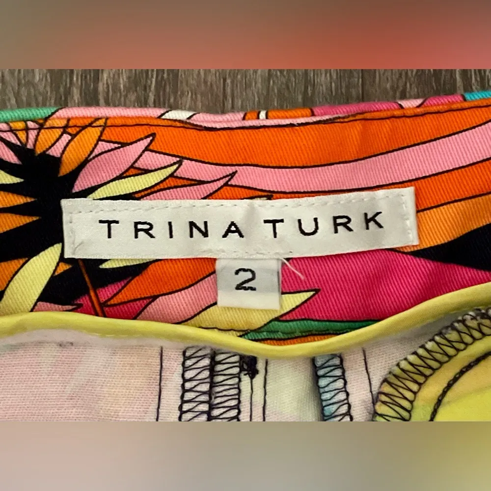 NWOT Trina Turk Multicolor Palm Leaf Cropped Ankle
Pants Sz 2 - Image 10
