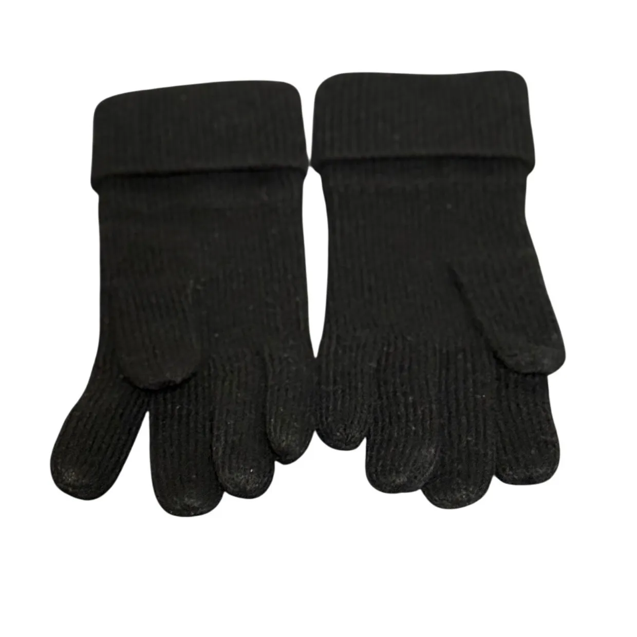 Vintage ARIS Black Knit Gloves Button Cuff Women's One Size - Image 5