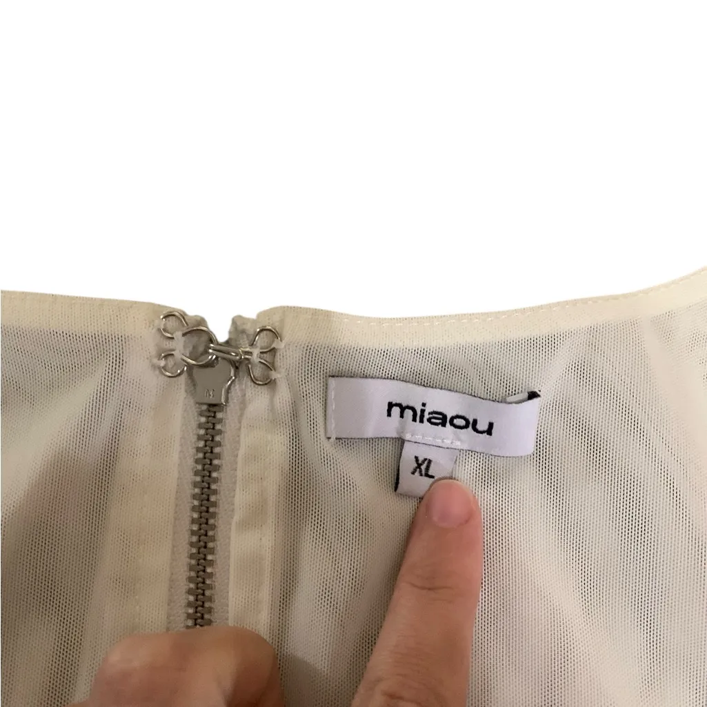 Miaou Maude white corset long sleeve top size XL - Image 8