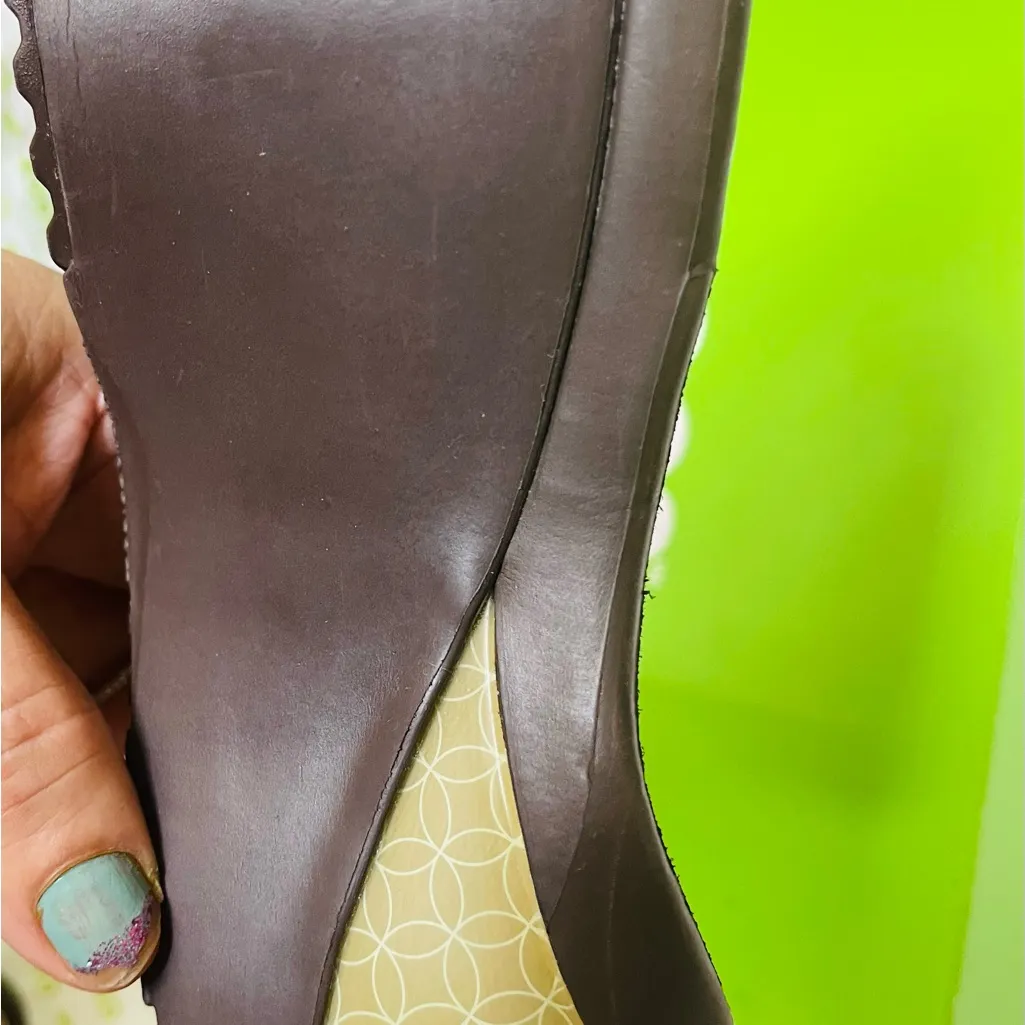 Crocs Sately Women Wedge 3" Heel Platform Espresso Green Slip-on - Image 4