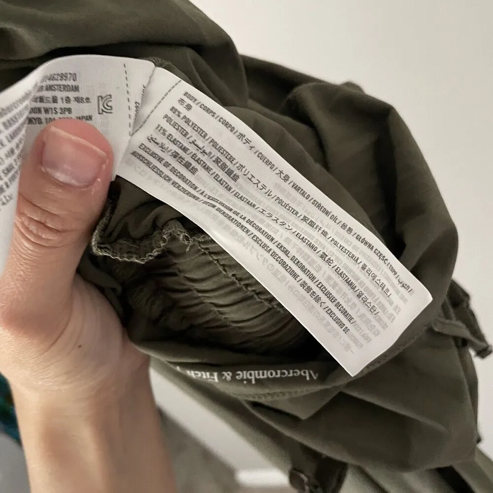 Abercrombie & Fitch Size XST Tall Traveler Jumpsuit Sleeveless Khaki Green - Image 7