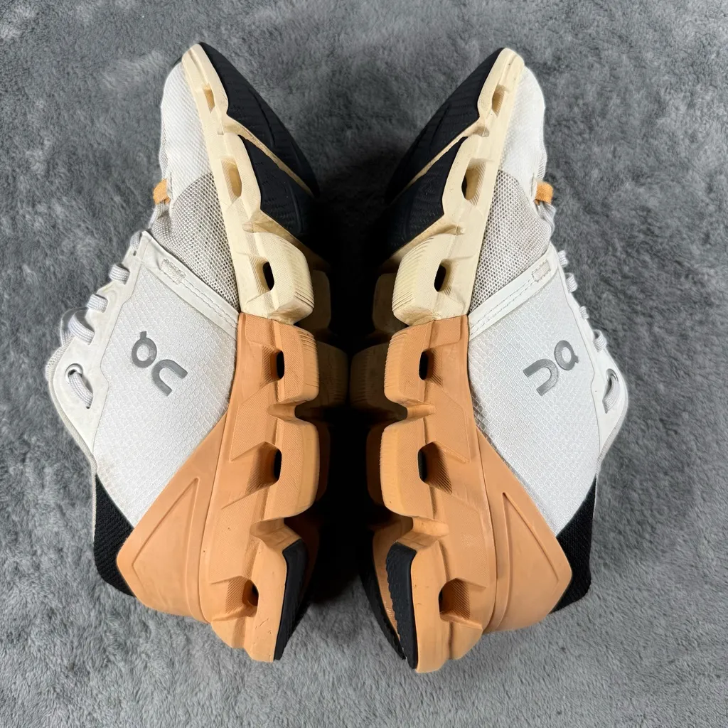 Women’s 7 On Running Cloudflyer 4.0 White Copper Black Athletic Workout Shoes - Image 8