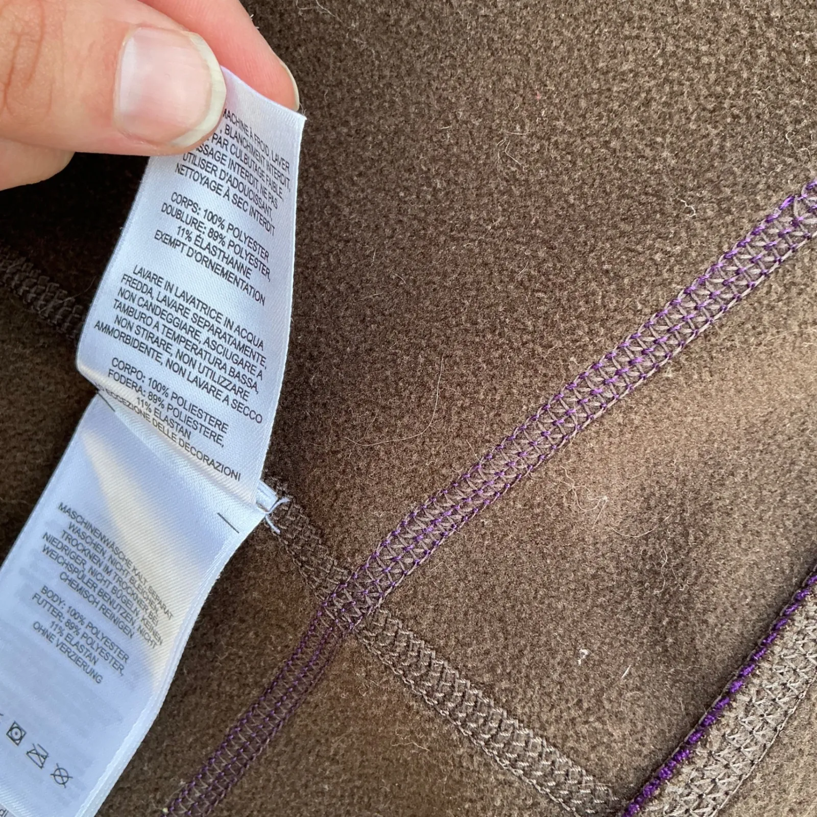 Mountain Hardwear Women's Hoodie Jacket Brown Purple Trim Size M Full Zip Fleece - Image 8