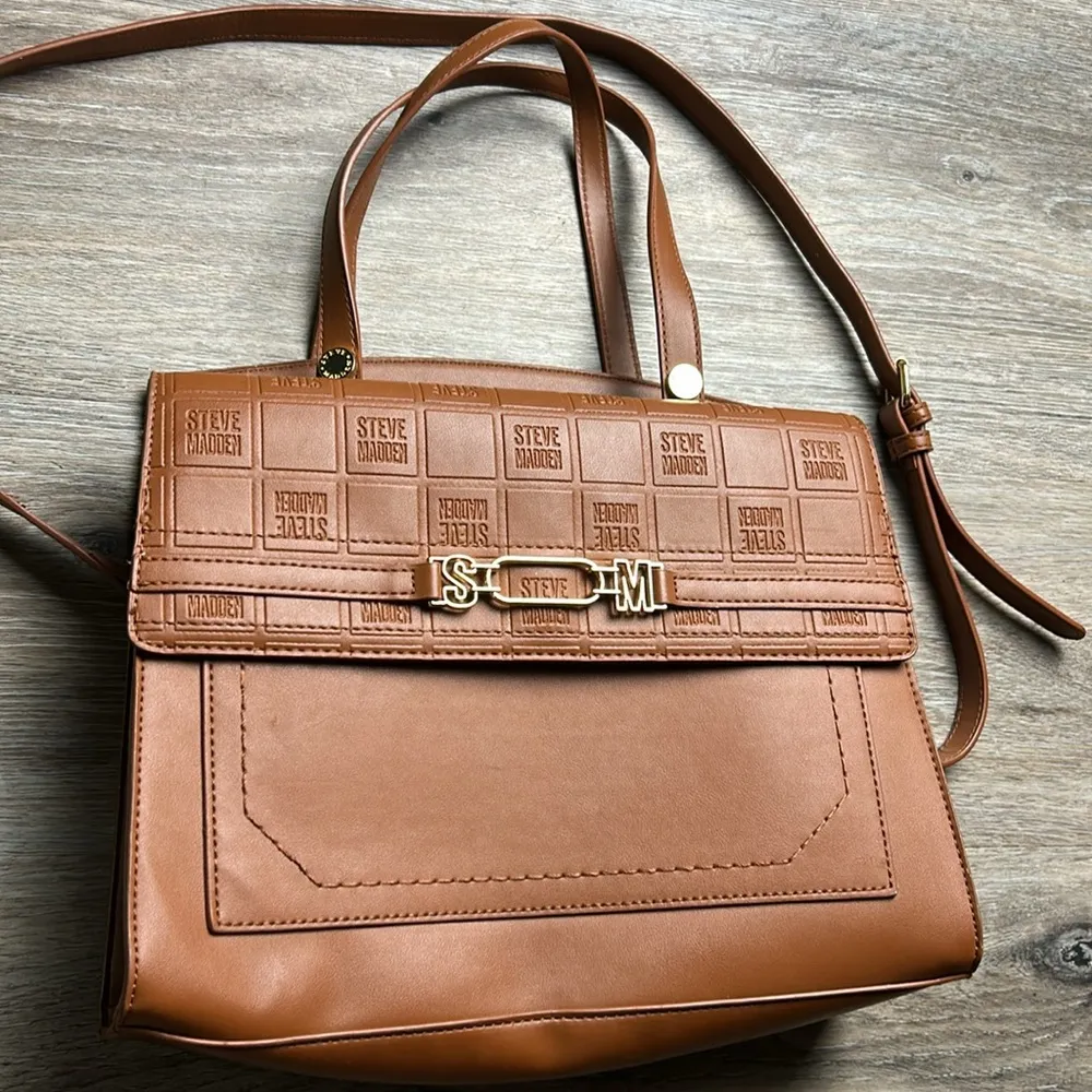 Steve Madden Tan Convertible Crossbody Handbag - Image 4