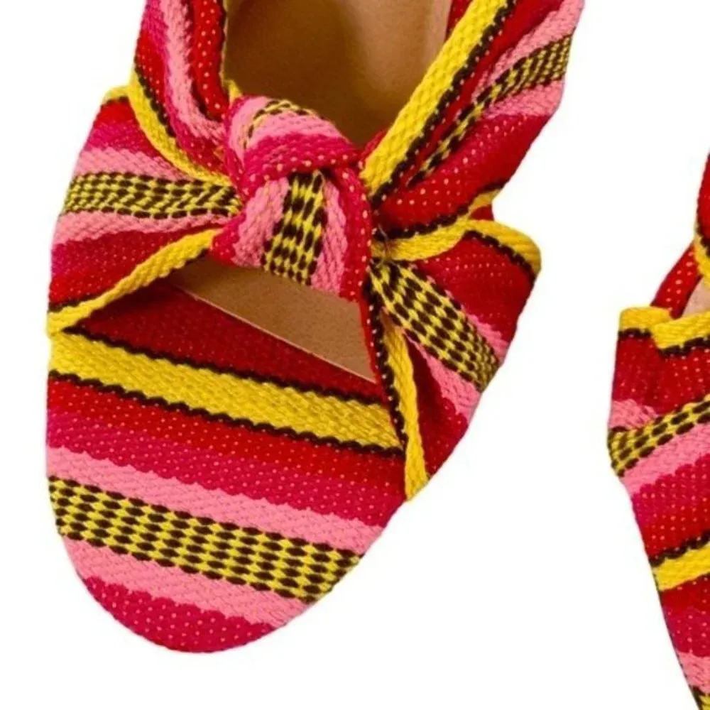 Chelsea & Violet Sandals Gia Knot Stripe Fabric Mules Size 5.5 NWT - Image 3