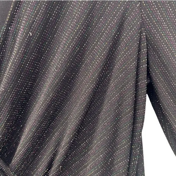 ModCloth Womens Peplum Top Size 1x 70s Black Disco‎ Glam Glitter Sparkle Party - Image 6