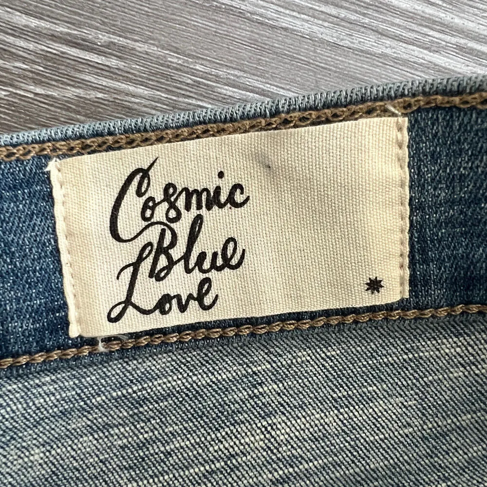 Cosmic Blue Love Denim Shorts Womens 29 Better Days Blue Distress Stitch Fix - Image 4