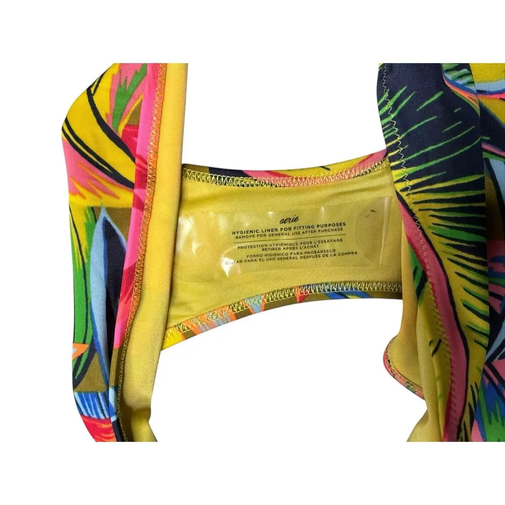 Aerie Bikini Bottoms Women S Multicolor Tropical Print Vacation Resort Beach - Image 4