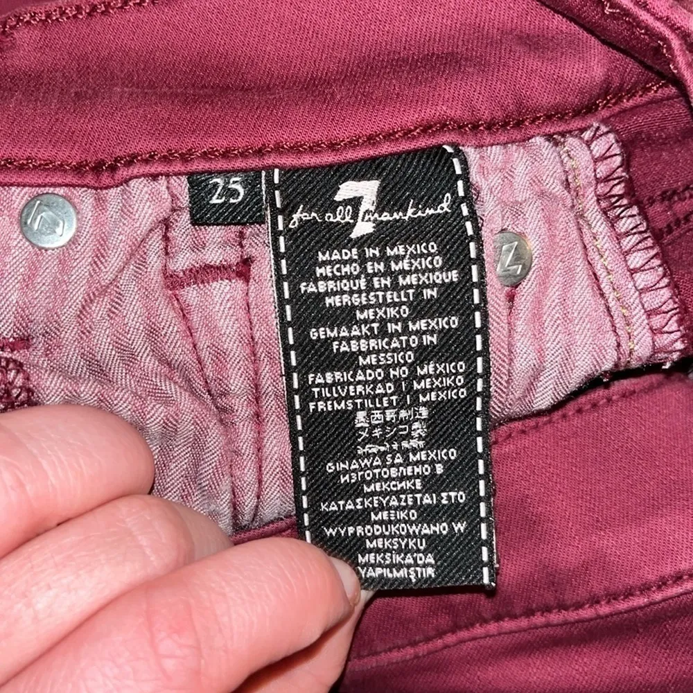 7 For All Mankind High Waist Ankle Skinny Jeans in Merlot 25 - Image 4