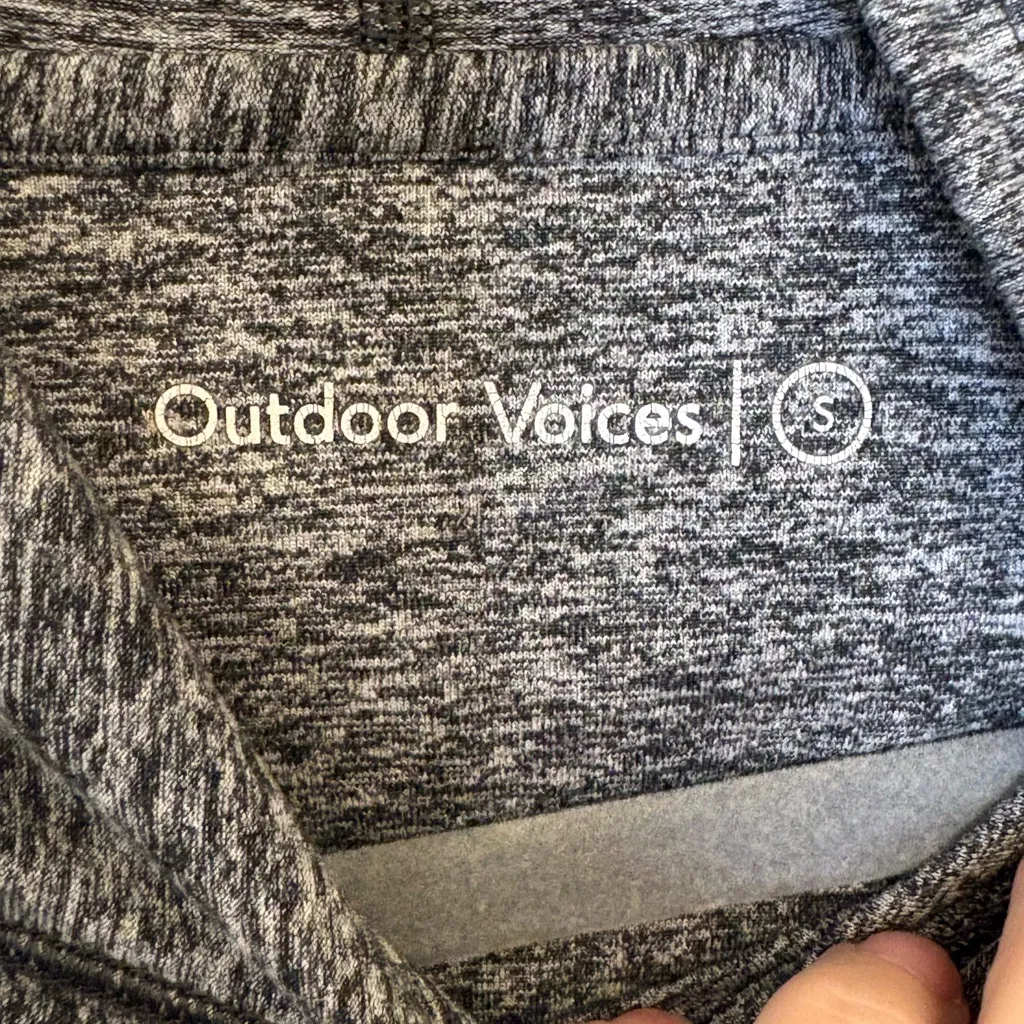 Outdoor Voices Heather Gray Hoodie S Minimalist Athleisure Thumbholes Running - Image 5