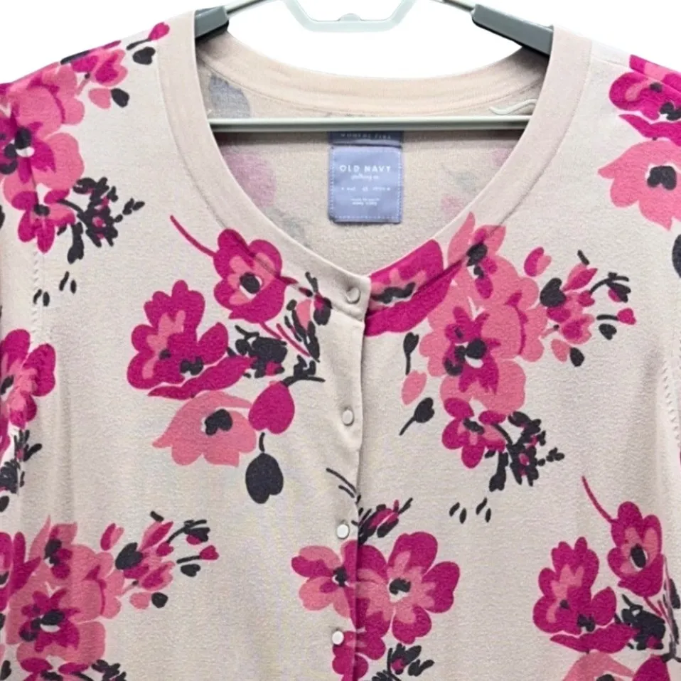 Old Navy Floral Cottagecore‎ Cardigan Pink 4X - Image 3