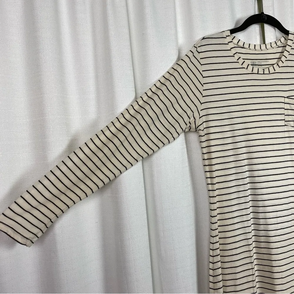Albion Cream&Black Stripe T-Shirt Mini Dress Sz.S - Image 8