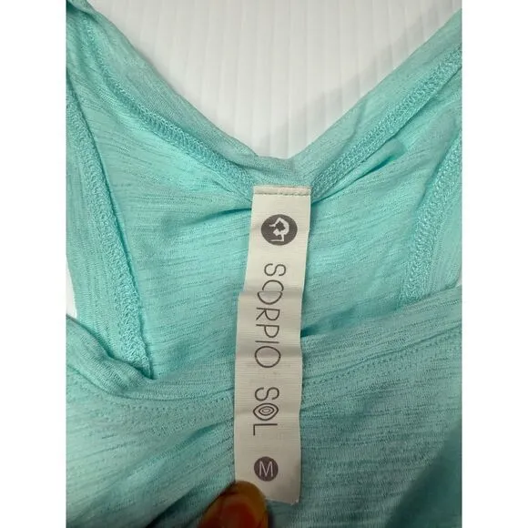 Scorpio sol Cool Racerback Tank Top Mint Green Athletic Workout Yoga Running m - Image 4