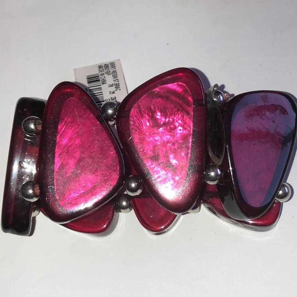 Style & Co. Red Berry Resin Chunky Retro Stretchy Bracelet - Image 5