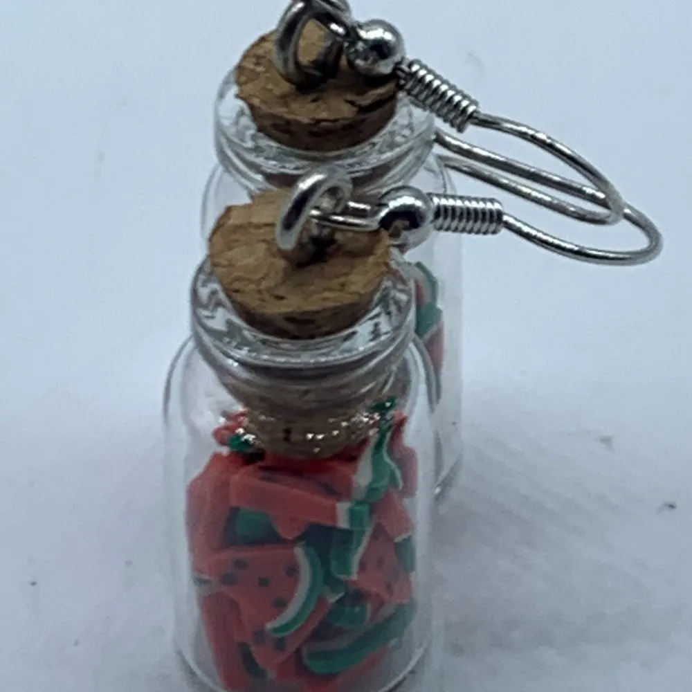 NEW Watermelon slices in mason jar fashion earring - Image 15