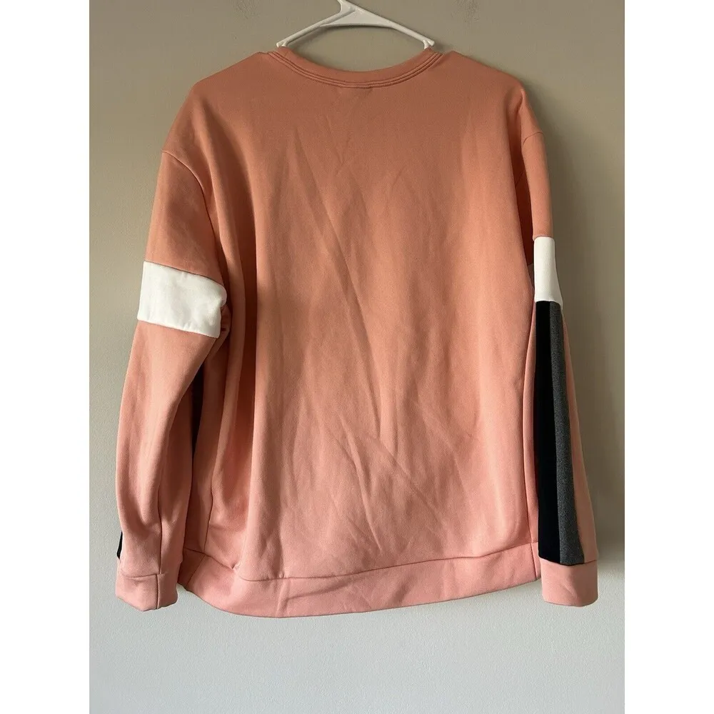 Nike Pink Color Block Crewneck Sweatshirt Size Small Oversized Athleisure Comfy - Image 2