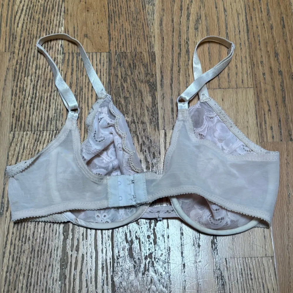 CHRISTIAN DIOR Vintage Lace Bra Floral Pink Lingerie 34C - Image 4