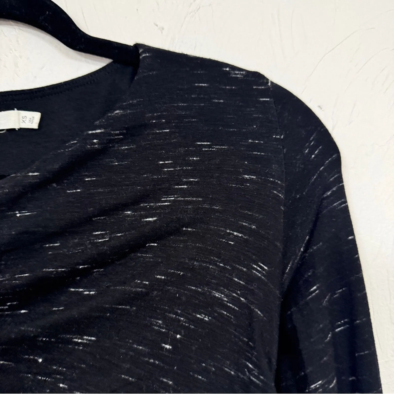 Bailey 44 Grey Heathered Ruched Bodycon Mini Dress Womens XS Y2K Long Sleeve - Image 9