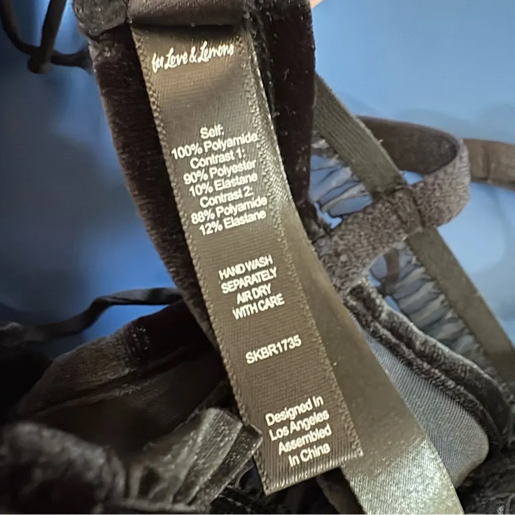 For Love & Lemons‎ Black Sheer Floral Bustier Top Small - Image 9