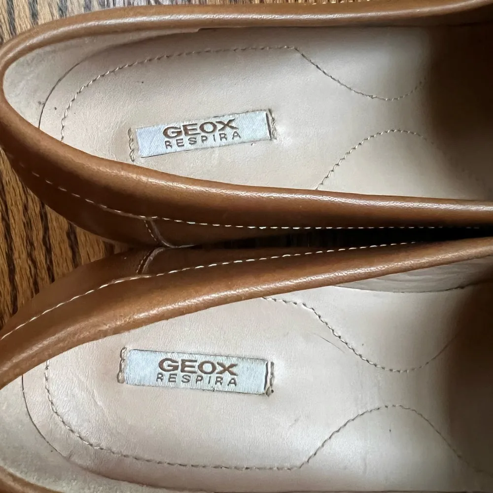 Geox Women’s Arethea B Leather Moccasin Brown Wedge Loafers - US 8/EU 38 - Image 2