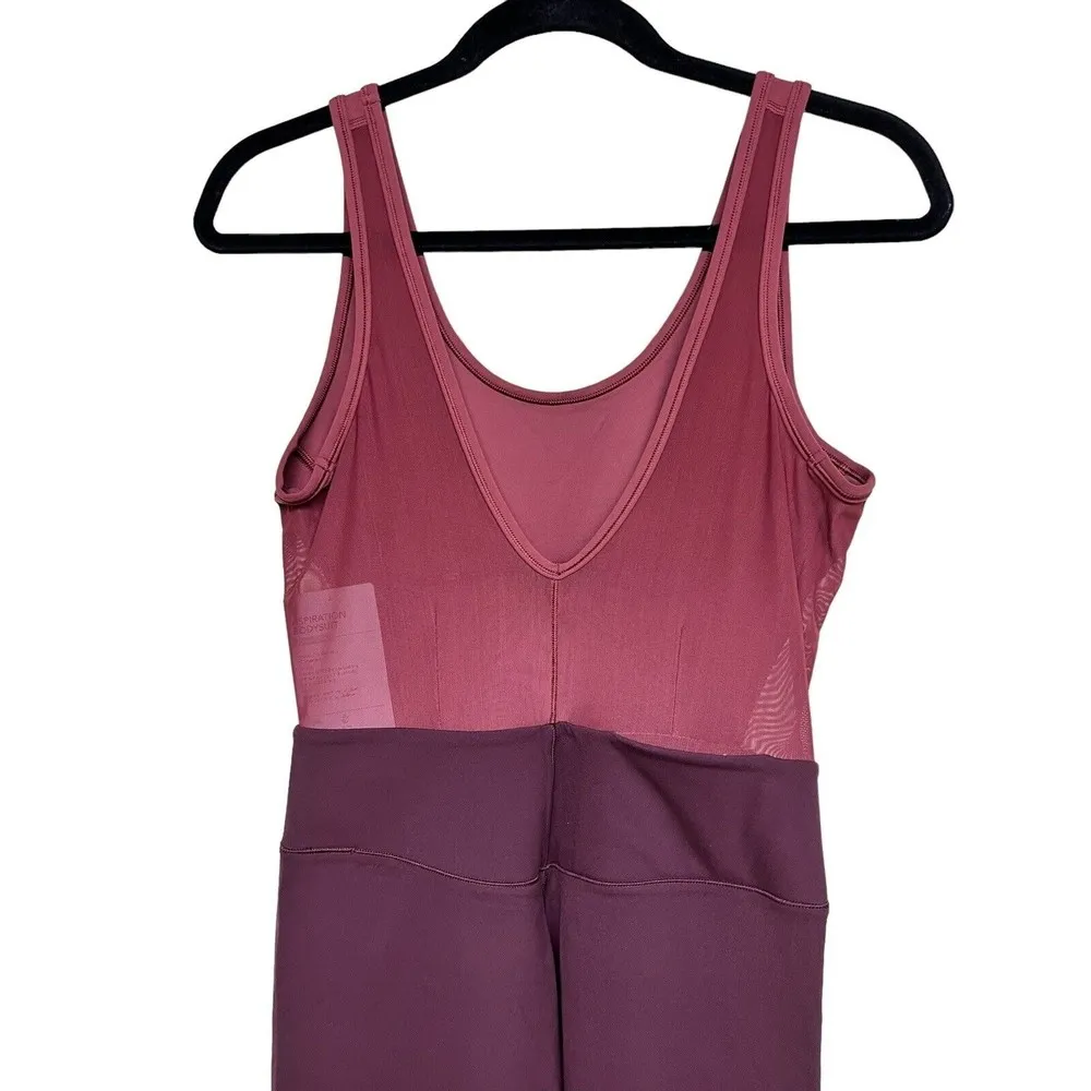 Athleta Aspiration Bodysuit in Powervita Antique Burgundy Women’s Size MP - Image 4