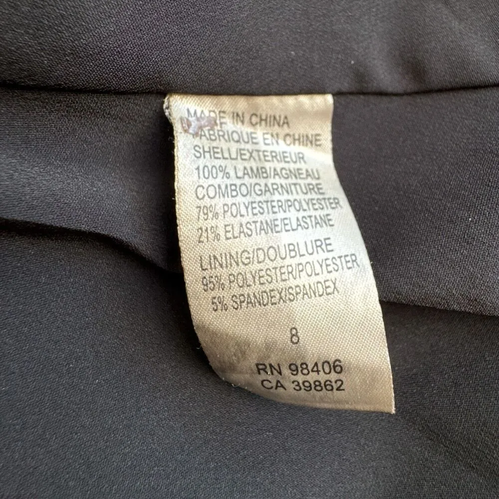 THEORY Nidan C Black Lambskin Leather Sleeveless Drop Waist Dress Size 8 - Image 12