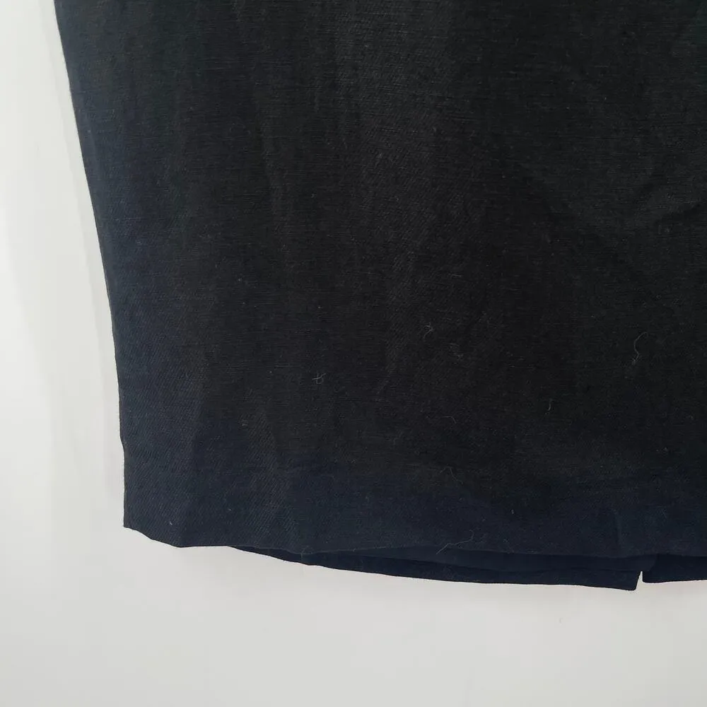 LOFT ANN TAYLOR Skirt Size 4 Linen Blend Black Tie Belt Business Casual Office - Image 7