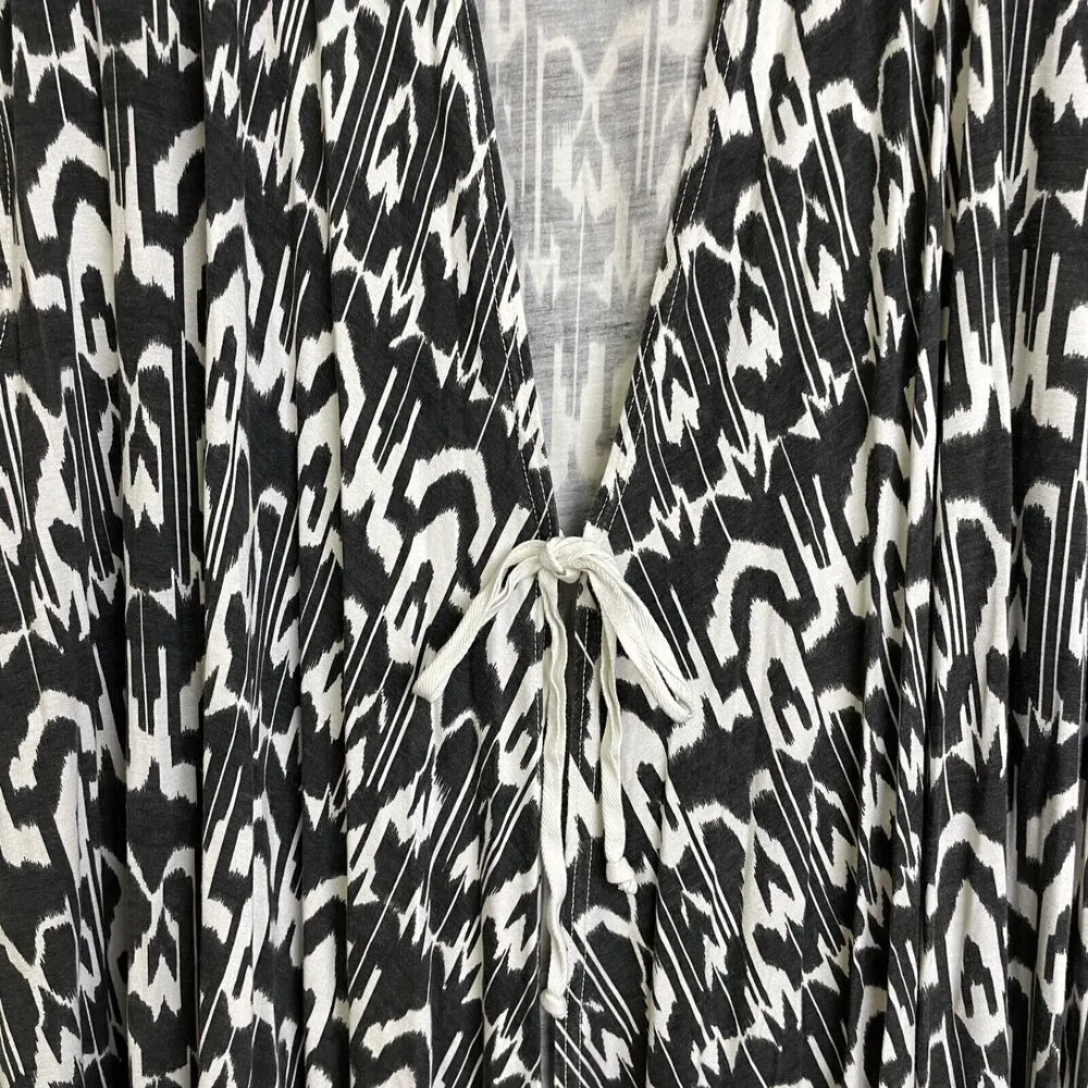 Bryn Walker Jersey Sleeveless Jacket Large Black White Printed Lightweight Rayon - Image 5