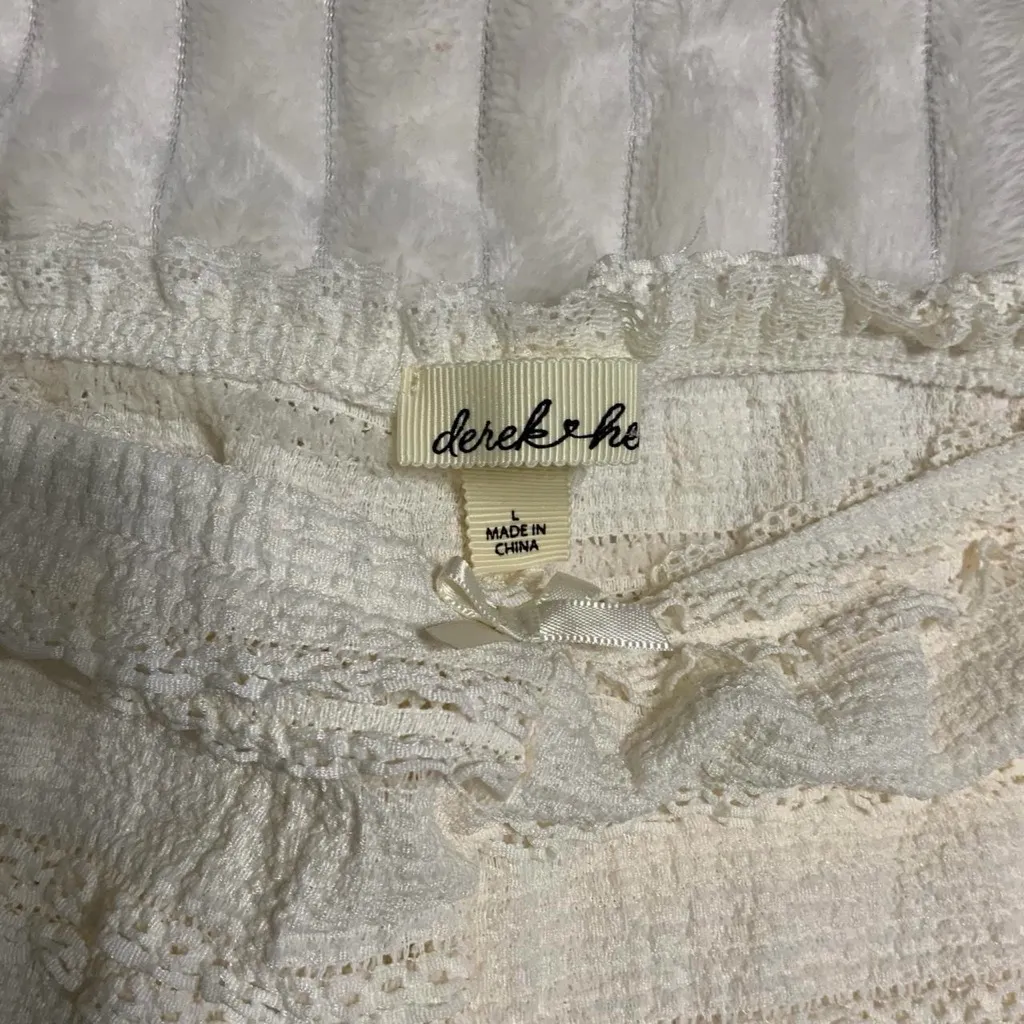 cream lace ruffle shorts bloomers with bow detail coquette cottage - Image 5