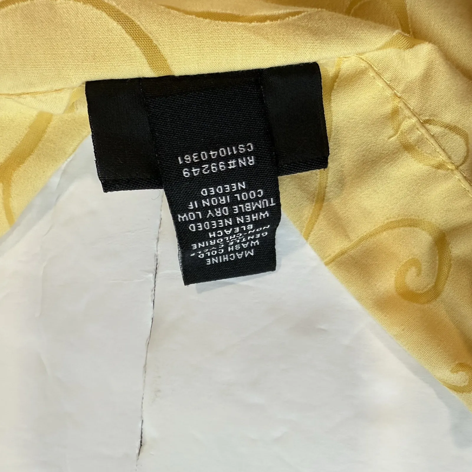 Maggie Barnes Butter Yellow Scroll Flare Ruffle Sleeve Button Up‎ Blouse Size 4X - Image 13