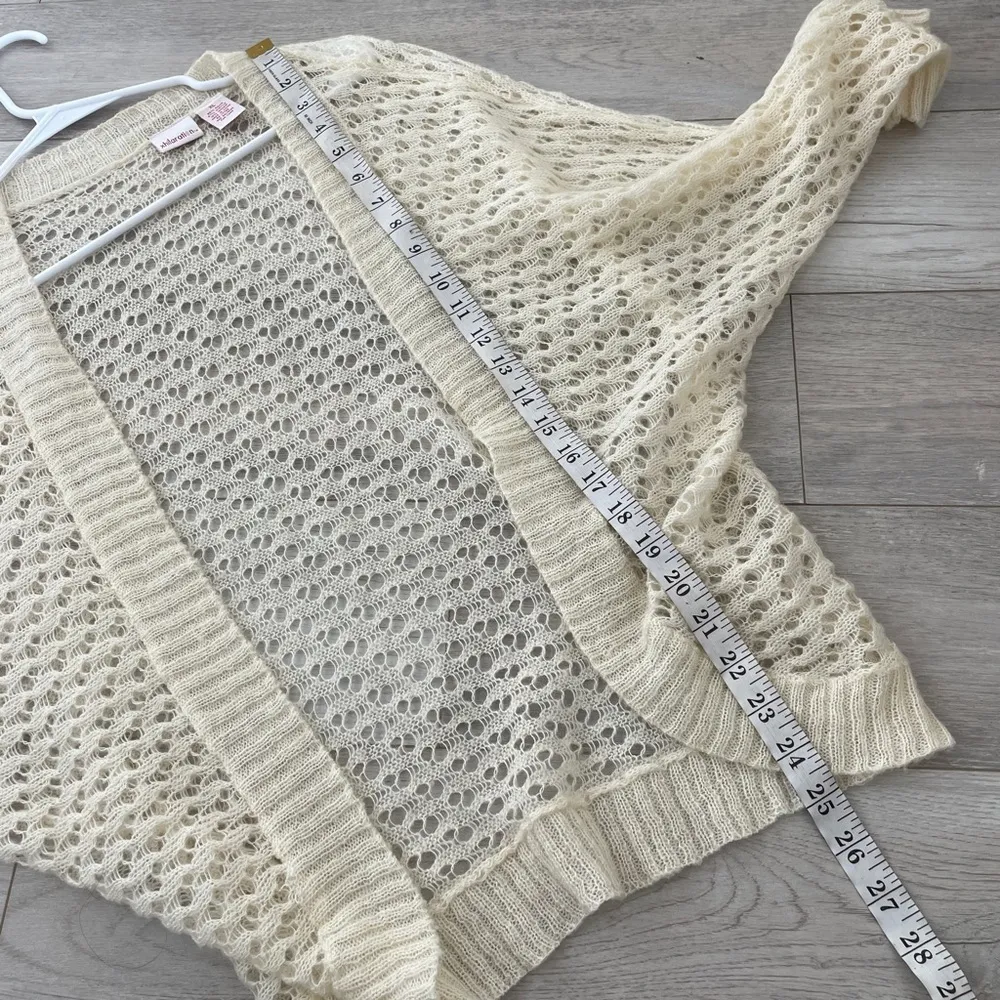 Xhilaration Vintage Caridgan ramie mohair womens Cream (xlarge) loose knit open - Image 5