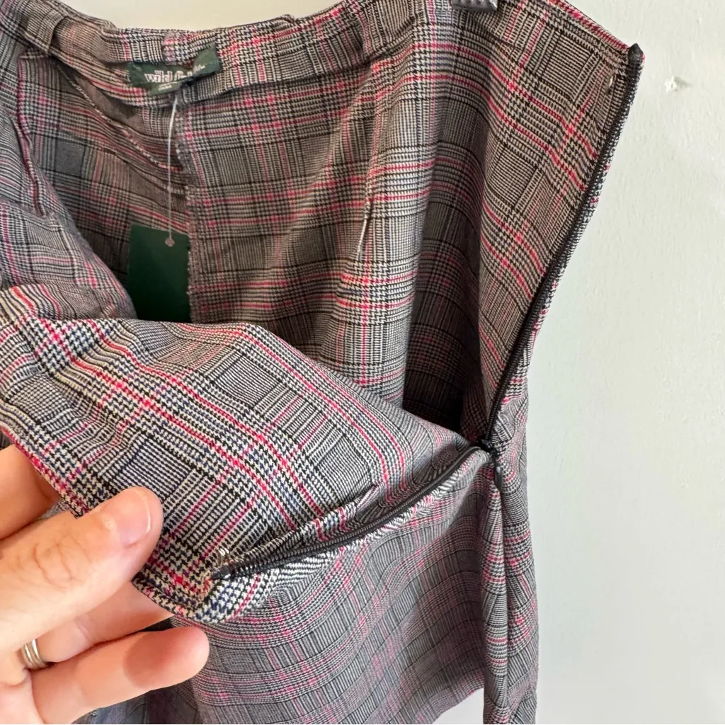 NWT Wild Fable Plaid Pleated Mini Skort Size Large - Image 6