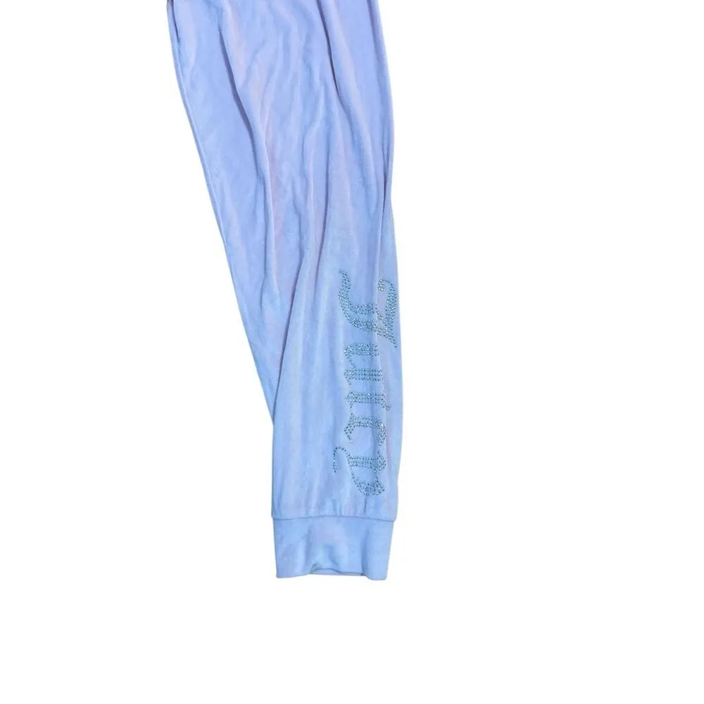 Juicy Couture Womens Light Pink Velour sleep-ware Lounge Pants Sequin “Juicy” Sz - Image 7