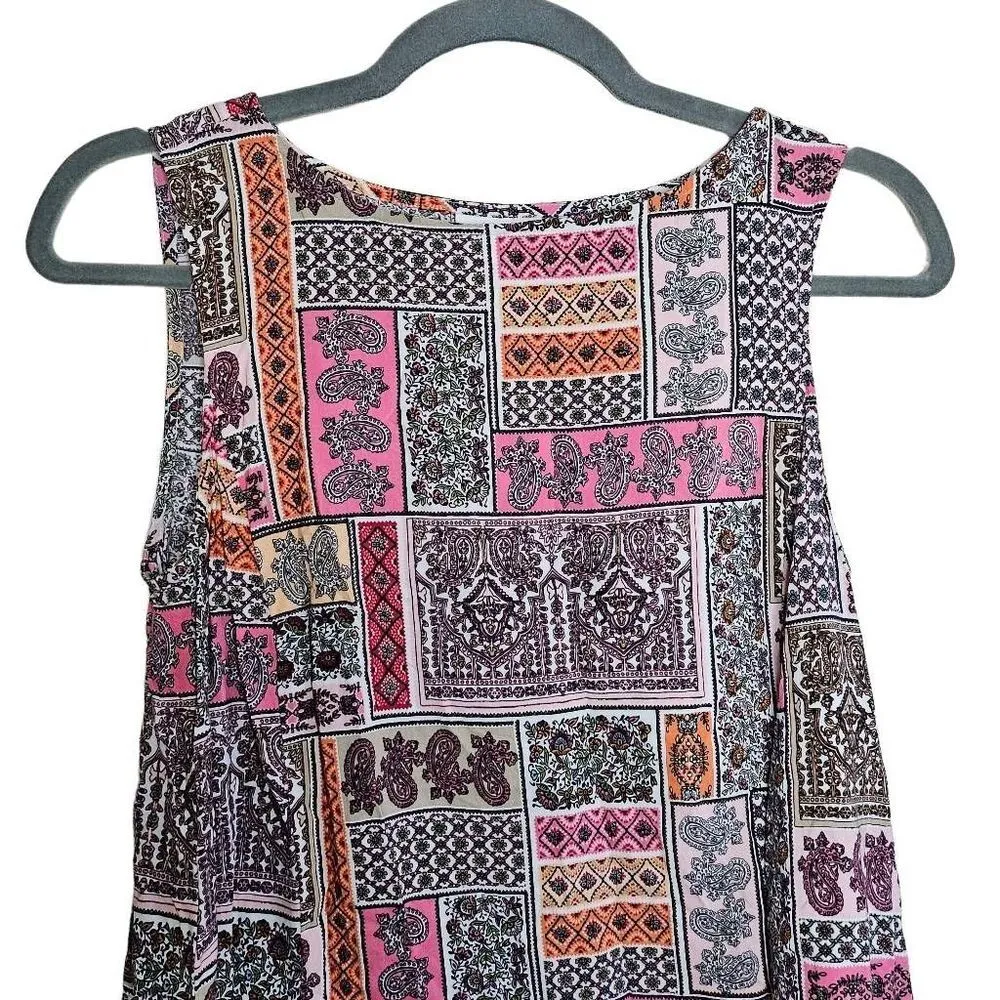 J Jill Paisley Patchwork Tank Top Womens‎ Size S Sleeveless Rayon Multicolor - Image 3