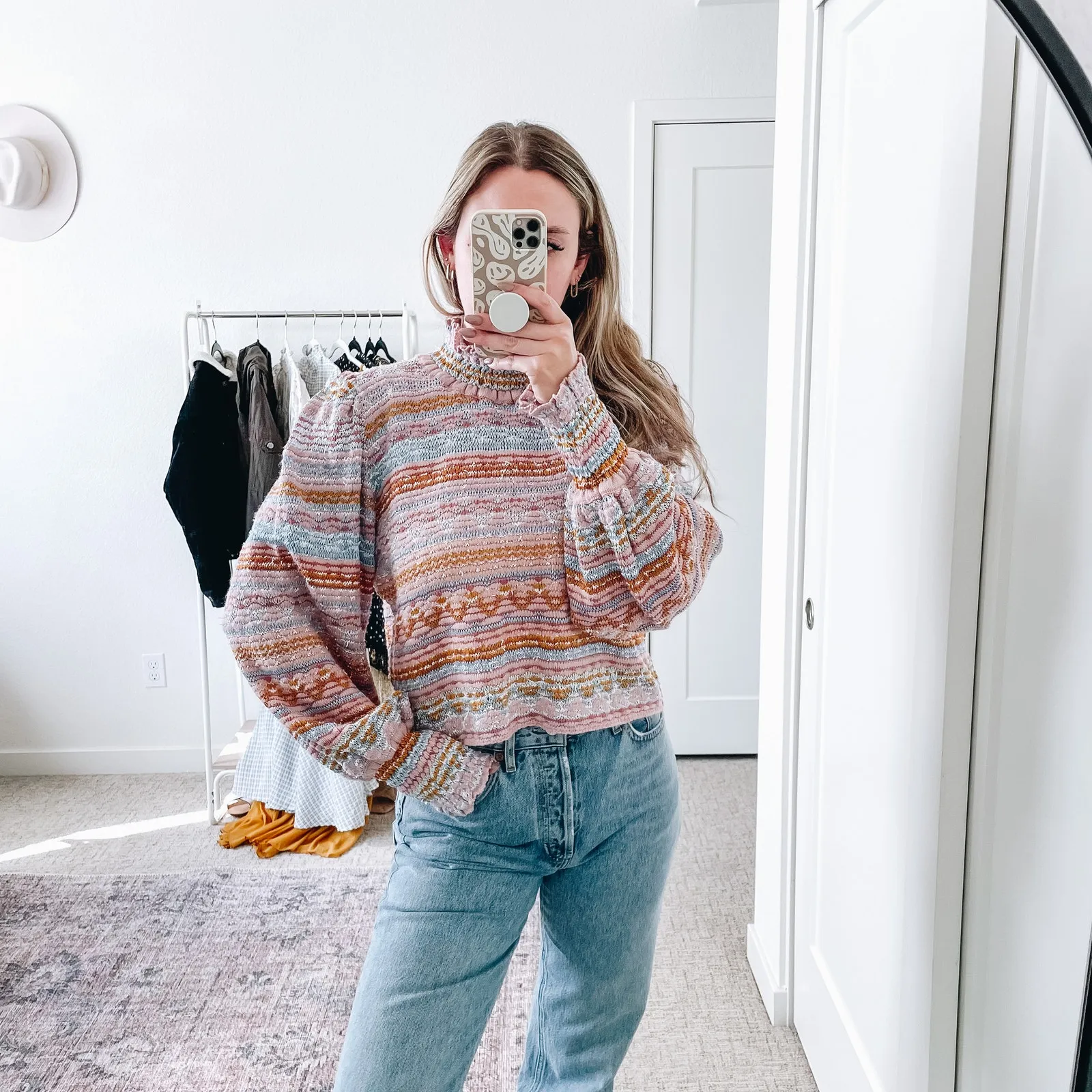 CECELIA PRADO Anthropologie Knit Pastel Striped Balloon Sleeve Sweater - Image 3