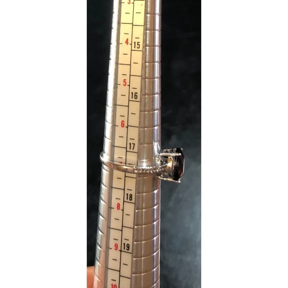 New Oval Amethyst Sterling Silver Ring Size 7 - Image 3