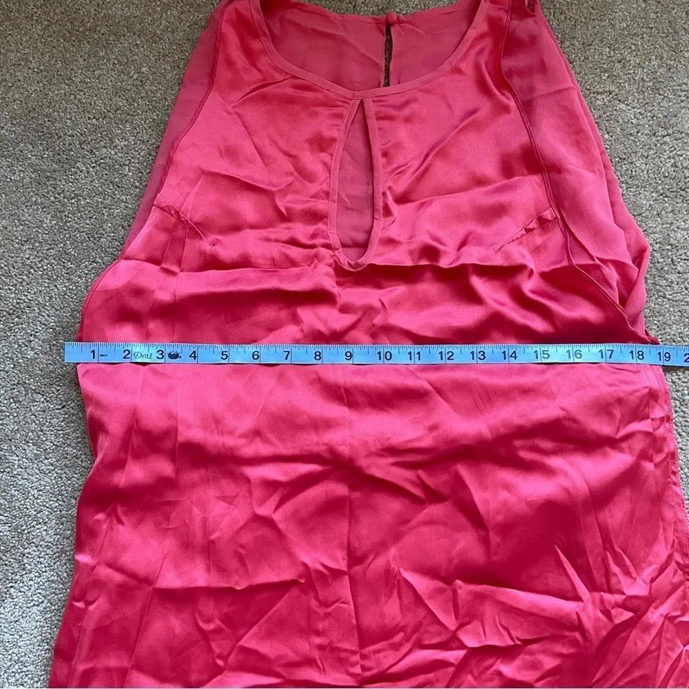 NWT Badgley Mischka Hibiscus Coral Mettalic Floral Poncho Caftan Dress Size: S‎ - Image 7