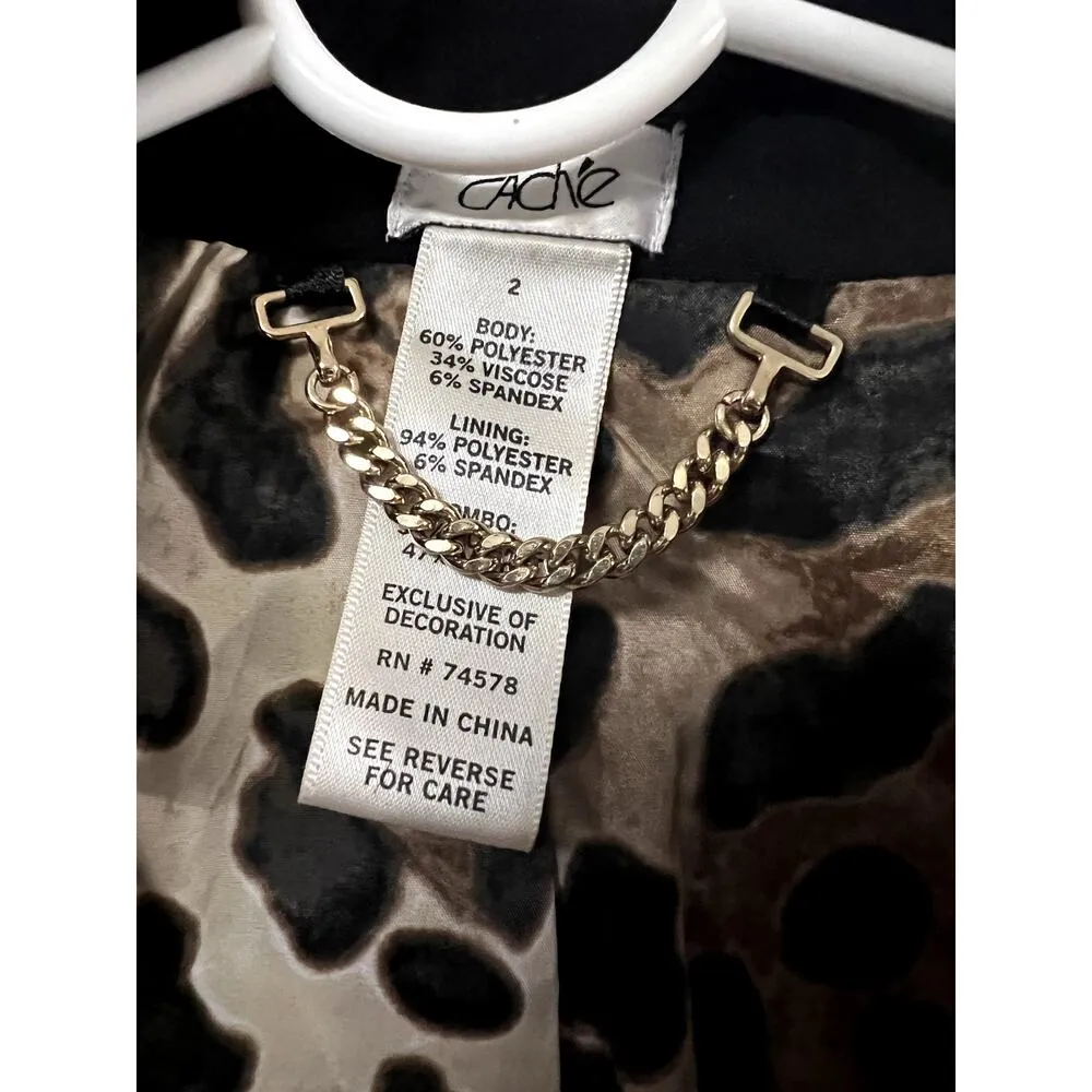 Cache Blazer with Corset Back, Lace and Animal Print Interior Sz 2 - Image 5