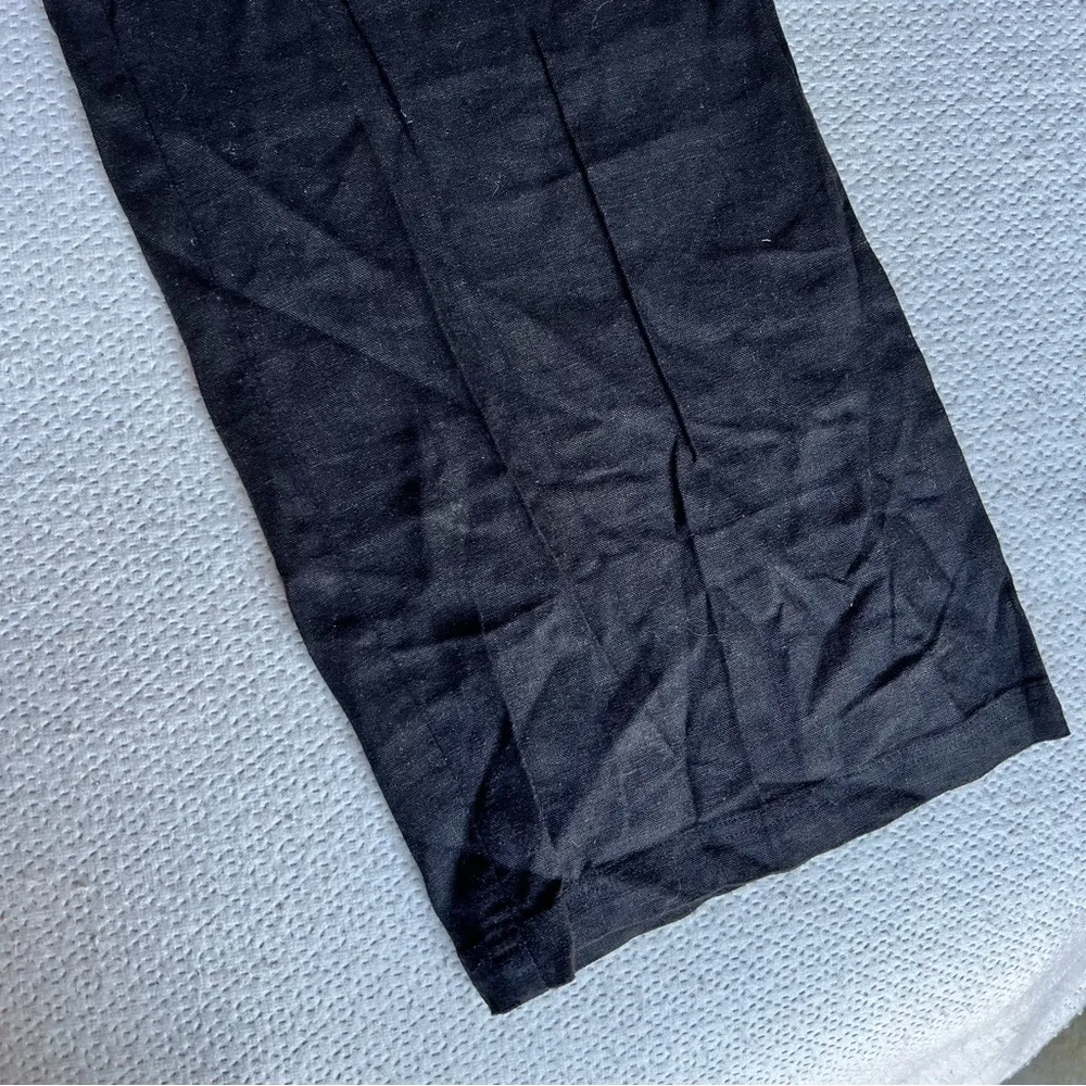 Womens Linen Blend Straight Leg Casual Resort Wear Pants Size Large - Image 2